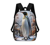 sinyumoney Kawaii Axoloti Eating Pizza Zaini Scuolari Per Bambini, Borsa Scuola Stampato 3D Per Ragazzi Studenti Di Scuola Elementari E College, Surreal Penguin Safari, 17"