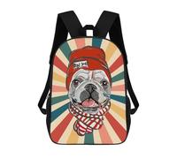 sinyumoney Kawaii Axoloti Eating Pizza Zaini Scuolari Per Bambini, Borsa Scuola Stampato 3D Per Ragazzi Studenti Di Scuola Elementari E College, Cute Pug Dog 80s 90s Retro, 17"