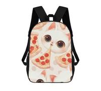 sinyumoney Kawaii Cat Meets Cheesy Pizza Bliss Zaino, Zaino Per Bambini, Borsa Scolastica Per Studenti, Zaino Per Libri, Borsa Scolastica Stampata in 3D Per Ragazzi E Ragazze 17inch