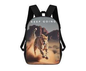 sinyumoney Keep Going Cheetah Speed Zaino, Zaino Per Bambini, Borsa Scolastica Per Studenti, Zaino Per Libri, Borsa Scolastica Stampata in 3D Per Ragazzi E Ragazze 17inch