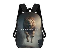 sinyumoney Keep Going Lion's Leap Zaino, Zaino Per Bambini, Borsa Scolastica Per Studenti, Zaino Per Libri, Borsa Scolastica Stampata in 3D Per Ragazzi E Ragazze 17inch