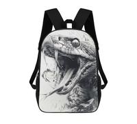 sinyumoney King Cobra Zaino Per Bambini Zaino Divertente E Alla Moda Borsa Per Libri Per Ragazzi E Adolescenti Borse Scolastiche Stampate in 3D Per Ragazzi 17inch