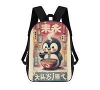 sinyumoney Kintsugi Heron Stained Glass Zaini Per Bambini, Borsa Scuola Stampato 3D, Zaino Per Bambini, Borsa Da Viaggio, Zaino Per Ragazza, Borsa Da Scuola Per Bambini, Penguin Eating Ramen In