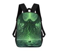sinyumoney Kintsugi Heron Stained Glass Zaini Per Bambini, Borsa Scuola Stampato 3D, Zaino Per Bambini, Borsa Da Viaggio, Zaino Per Ragazza, Borsa Da Scuola Per Bambini, Cthulhu Rising With Ship, 17"