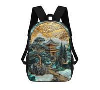 sinyumoney Kintsugi Mountain Shrine Zaino Per Bambini, Zaino Scolastico Stampato in 3D, Zaino Per Ragazzi E Ragazze, Borsa Scolastica Regolabile Per La Scuola Primaria 17inch