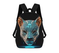 sinyumoney Kitsune Fox Mask Zaino Scolastico Alla Moda Per Studenti, Adatto A Ragazzi E Ragazze, Ideale Per Viaggi All'aperto E Attività Ricreative. 17inch