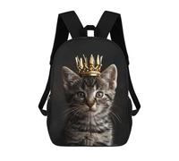 sinyumoney Kitten Cat Cute King Zaino Scolastico Alla Moda Per Studenti, Adatto A Ragazzi E Ragazze, Ideale Per Viaggi All'aperto E Attività Ricreative. 17inch