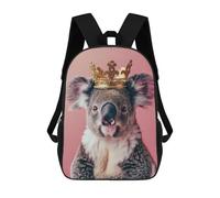 sinyumoney Koala King Pastel Crown Zaino Scolastico Alla Moda Per Studenti, Adatto A Ragazzi E Ragazze, Ideale Per Viaggi All'aperto E Attività Ricreative. 17inch