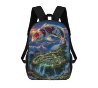 sinyumoney Koi Fish Over Floating Island Zaini Per Bambini, Zaini Scolastici Personalizzati 3D Per Ragazzi E Ragazze, Zaini Scolastici Grandi, Zaini Casual Da Giorno 17inch