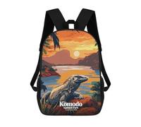 sinyumoney Komodo National Park, Indonesia Zaino Scolastico Per Bambini Stampato in 3D, Zaini Da Viaggio Ad Alta Capacità, Borse Per Libri, Zaini Scolastici Per Bambini 17inch