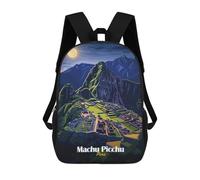 sinyumoney Kyoto - Zaini scolastici per bambini, borsa da scuola alla moda, con stampa 3D, per ragazzi, studenti delle scuole elementari e college, Machu Picchu Night View, 17"