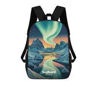 sinyumoney Kyoto - Zaini scolastici per bambini, borsa da scuola alla moda, con stampa 3D, per ragazzi, studenti delle scuole elementari e college, Svalbard Aurora Borealis, 17"