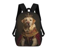 sinyumoney Labrador The King Zaino Scolastico Alla Moda Per Studenti, Adatto A Ragazzi E Ragazze, Ideale Per Viaggi All'aperto E Attività Ricreative. 17inch