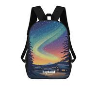 sinyumoney Lapland Aurora Borealis Zaino Scolastico Per Bambini, Borsa Scolastica Stampata in 3D Per Ragazzi, Studenti Delle Scuole Elementari E Medie 17inch