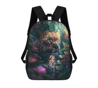 sinyumoney Leopard Flowers Jungle Zaino Scolastico Per Bambini, Stampato in 3D, Borsa Scolastica Alla Moda, Borsa Scolastica Casual Per Ragazzi, Studenti Delle Scuole Elementari E Medie 17inch