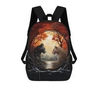 sinyumoney Lion And Tiger A Mythical Encounter Zaini, Zaino Per Bambini, Borsa Scolastica Per Studenti, Zaini Da Viaggio Stampati in 3D, Zaino Accessorio Moda, Zaini Impermeabili Per Bambini 17inch