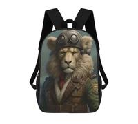 sinyumoney Lion As A Pilot Stampa Zaino Per Bambini, Borsa Scolastica Per Adulti E Bambini, Zaino Da Viaggio Per Tutti I Giorni 17inch
