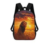 sinyumoney Lion at Sunset Zaino Scolastico Per Bambini, Borsa Scolastica Stampata in 3D Per Ragazzi, Studenti Delle Scuole Elementari E Medie 17inch