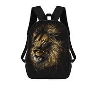 sinyumoney Lion Black Gold Dark BG Zaino Scolastico Per Bambini, Borsa Scolastica Stampata in 3D Per Ragazzi, Studenti Delle Scuole Elementari E Medie 17inch