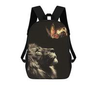 sinyumoney Lion Burning Butterfly Zaini Per Bambini, Zaini Scolastici Personalizzati 3D Per Ragazzi E Ragazze, Zaini Scolastici Grandi, Zaini Casual Da Giorno 17inch