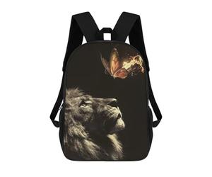 sinyumoney Lion Burning Butterfly Zaini Per Bambini, Zaini Scolastici Personalizzati 3D Per Ragazzi E Ragazze, Zaini Scolastici Grandi, Zaini Casual Da Giorno 17inch