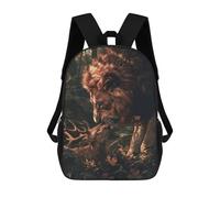 sinyumoney Lion Deer Forest Magical Stampa Zaino Per Bambini, Borsa Scolastica Per Adulti E Bambini, Zaino Da Viaggio Per Tutti I Giorni 17inch