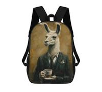 sinyumoney Lion Deer Forest Magical Zaini Per Bambini Zaino Scuola Alla Moda Zaino Scuola Stampato In 3D Per Bambini Studenti Primari E Secondari, Elegant Fiamma With Coffee, 17"