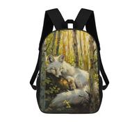 sinyumoney Lion Deer Forest Magical Zaini Per Bambini Zaino Scuola Alla Moda Zaino Scuola Stampato In 3D Per Bambini Studenti Primari E Secondari, Fox Fairy Tale Magic, 17"