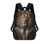 sinyumoney Lion in Boho Suit Zaino Scolastico Alla Moda Per Studenti, Adatto A Ragazzi E Ragazze, Ideale Per Viaggi All'aperto E Attività Ricreative. 17inch