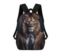 sinyumoney Lion in Suit Portrait-1 Zaino Per Bambini, Zaino Scolastico Per Bambini, Zaini Scolastici Stampati in 3D Per Ragazzi E Studenti Adolescenti 17inch