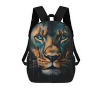 sinyumoney Lion Portrait in Teal And Orange Zaino Per Bambini, Borsa Scolastica Per Ragazzi E Adolescenti, Regalo, Zaino Da Viaggio, Zaino Scolastico, Borsa Per Libri 17inch