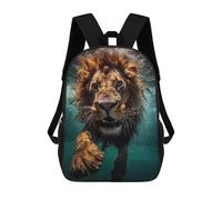 sinyumoney Lion Swimming Underwater Zaino Scolastico Per Bambini, Stampato in 3D, Borsa Scolastica Alla Moda, Borsa Scolastica Casual Per Ragazzi, Studenti Delle Scuole Elementari E Medie 17inch