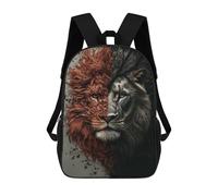 sinyumoney Lion with Two Faces Zaino Scolastico Alla Moda Per Studenti, Adatto A Ragazzi E Ragazze, Ideale Per Viaggi All'aperto E Attività Ricreative. 17inch