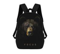 sinyumoney Little Monkey King Zaini Per Bambini, Borsa Scuola Stampato 3D, Zaino Per Bambini, Borsa Da Viaggio, Zaino Ragazzo Ragazza, Borsa Scuola Per Bambini, Focus Bear Gold Dark, 17"