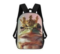 sinyumoney Little Monkey King Zaini Per Bambini, Borsa Scuola Stampato 3D, Zaino Per Bambini, Borsa Da Viaggio, Zaino Ragazzo Ragazza, Borsa Scuola Per Bambini, Frog King, 17"