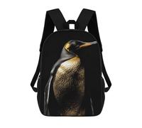 sinyumoney Little Monkey King Zaini Per Bambini, Borsa Scuola Stampato 3D, Zaino Per Bambini, Borsa Da Viaggio, Zaino Ragazzo Ragazza, Borsa Scuola Per Bambini, Penguin Gold Animal, 17"