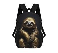 sinyumoney Little Monkey King Zaini Per Bambini, Borsa Scuola Stampato 3D, Zaino Per Bambini, Borsa Da Viaggio, Zaino Ragazzo Ragazza, Borsa Scuola Per Bambini, Sloth Gold Animal, 17"