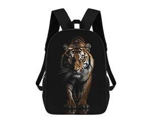 sinyumoney Little Monkey King Zaini Per Bambini, Borsa Scuola Stampato 3D, Zaino Per Bambini, Borsa Da Viaggio, Zaino Ragazzo Ragazza, Borsa Scuola Per Bambini, Dark Gold Tiger Animal, 17"