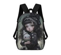 sinyumoney Little Witch Zaino Scolastico Per Bambini, Borsa Scolastica Stampata in 3D Per Ragazzi, Studenti Delle Scuole Elementari E Medie 17inch