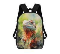 sinyumoney Lizard Watercolor Zaino Scolastico Secondario Casual Da Viaggio Borse Per La Scuola Superiore Per Campeggio Avventure All'aperto E Viaggi Quotidiani 17inch