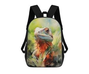sinyumoney Lizard Watercolor Zaino Scolastico Secondario Casual Da Viaggio Borse Per La Scuola Superiore Per Campeggio Avventure All'aperto E Viaggi Quotidiani 17inch