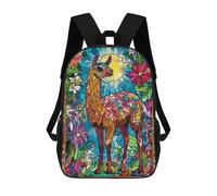 sinyumoney Llama in A Garden Zaino Per La Scuola Stampato in 3D Borsa Scolastica Per Ragazzi E Ragazze Zaino Per Bambini Zaino Da Viaggio 17inch
