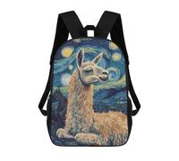 sinyumoney Llama Starry Night Zaino Per Bambini Borsa Scolastica Per Ragazzi Cartone Animato Stampa 3D Borsa Scolastica Per Studenti Zaino Per Laptop Per Ragazzi E Ragazze 17inch