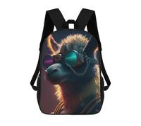 sinyumoney Llama Zaino Scolastico Stampato in 3D Per Bambini, Zaino Scolastico Casual Alla Moda Per Bambini Studenti 17inch