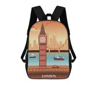 sinyumoney London City Scenery Zaino Per Bambini Zaino Divertente E Alla Moda Borsa Per Libri Per Ragazzi E Adolescenti Borse Scolastiche Stampate in 3D Per Ragazzi 17inch