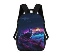 sinyumoney Lone Wolf Stampa Zaino Per Bambini, Borsa Scolastica Per Adulti E Bambini, Zaino Da Viaggio Per Tutti I Giorni 17inch