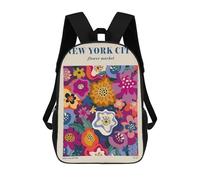 sinyumoney Los Angeles Florist Club Zaini Stampati 3D Per Bambini Zaini Alla Moda E Casual Per Il Giorno Borse Da Viaggio, Zaini All'aperto Per Ragazzi E Ragazze, Stile-10, 17"
