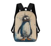 sinyumoney Lost Penguin Zaini Stampati in 3D Per Bambini, Zaini Scolastici, Borse Scolastiche, Zaini Alla Moda Per Ragazzi, Studenti Delle Scuole Elementari E Medie 17inch