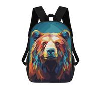 sinyumoney Low Poly Grizzly Bear Zaino Scuola Per Ragazze E Ragazzi Con Tasca Zaino Alla Moda Per Bambini 17inch