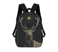 sinyumoney Lupine Gaze Zaino scolastico per bambini con stampa 3D, ideale per viaggi e letture, per ragazzi e studenti elementari, Starlit Deer, 17"